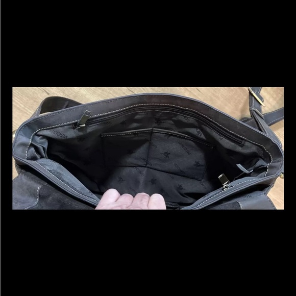 Visconti Berlin Crossbody Messenger Bag Oiled Leather Double Buckle - Picture 10 of 12